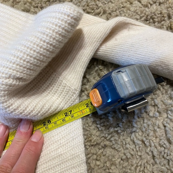 Magaschoni Women's Cashmere Knit Mock Neck Sweater in Cream Size M Cozy Pullover - Picture 4 of 5